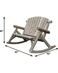 53" X 42" X 40" Natural Wood Rocking Loveseat