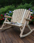 53" X 42" X 40" Natural Wood Rocking Loveseat