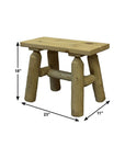 23" X 11" X 18" Natural Wood End Bench Pair