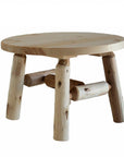 25" Natural Rounded Solid Wood Outdoor Coffee Table