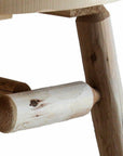 25" Natural Rounded Solid Wood Outdoor Coffee Table