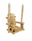 31" Natural Unfinished Solid Wood Outdoor Swing Chair