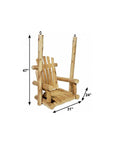 31" Natural Unfinished Solid Wood Outdoor Swing Chair