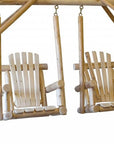 87" Natural Solid Wood Outdoor Double Swing Chair