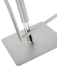White And Silver Faux Leather And Steel Bar Chair