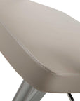 White And Silver Faux Leather And Steel Bar Chair