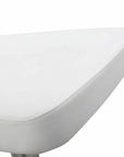 White And Silver Faux Leather And Steel Bar Chair