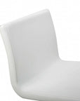White And Silver Faux Leather And Steel Counter Height Bar Chair
