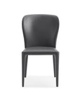 Set of Two Gray Upholstered Faux Leather Dining Side Chairs