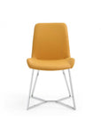 Set of Two Orange and Silver Upholstered Dining Side Chairs