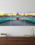 Set of Three Blue Gray And Yellow Acrylic Square Hanging Wall Decor