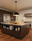 19 X 19 X 40.5 Black Aluminum Pendant Lamp