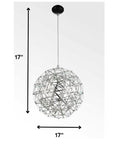17 X" 17" Stainless Steel Pendant Lamp