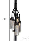 Shaded Empire Six Light Metal and Glass Flush Ceiling Light With Clear Shades