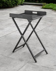 19" Gray Aluminum Outdoor Side Table