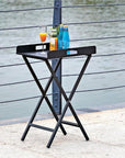 19" Gray Aluminum Outdoor Side Table