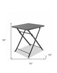 18" Gray Stainless Steel Square End Table