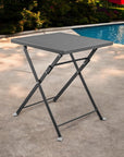18" Gray Stainless Steel Square End Table