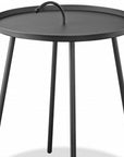25" Gray Stainless Steel Round End Table