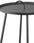 25" Gray Stainless Steel Round End Table
