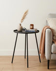 25" Gray Stainless Steel Round End Table
