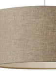 Burlap Fabric Light Brown Electric Drum Pendant Lamp