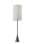 Black Nickel Finish Metal Tall White Shade Table Lamp