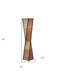 50" Black Floor Lamp With Black and Tan Twisted Cylinder Shade