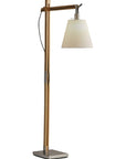 61" Natural Solid Wood Task With White Cotton Shade