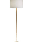59" Natural Solid Wood Floor Lamp With White Linen Drum Shade