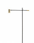 63" Black And Gold Adjustable LED Task Floor Lamp With Antiqued Brass Metal Cylinder Shade