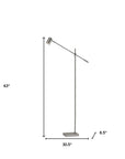 63" Black And Gold Adjustable LED Task Floor Lamp With Antiqued Brass Metal Cylinder Shade