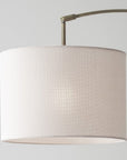 74" Brass Metal Arc Floor Lamp With Off White Linen Drum Shade