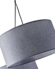 91" Silver Three Light Tree Floor Lamp With Gray Linen Drum Shade