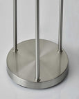 68" Silver Three Light Novelty Floor Lamp With White Linen Cylinder Shade