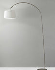 83" Silver Arc Floor Lamp With White Linen Empire Shade
