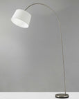 83" Silver Arc Floor Lamp With White Linen Empire Shade