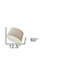83" Silver Arc Floor Lamp With White Linen Empire Shade