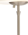 71" Brushed Led Torchiere Floor Lamp With White Empire Shade
