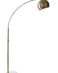78" Brass Metal Arc Floor Lamp With Brass Metal Bowl Shade
