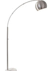 78" Brass Metal Arc Floor Lamp With Brass Metal Bowl Shade