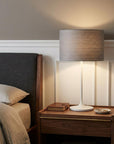 White On White Metal Table Lamp
