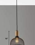 Caged Black Metal Small Ceiling Pendant