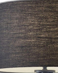 Black Metal Tripod Floor Lamp With Black Fabric Drum Shade