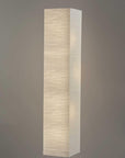 57" Brown And White Two Light Column Floor Lamp With White Paper Rectangular Shade