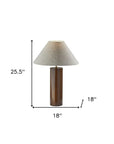 Canopy Walnut Wood Block Table Lamp