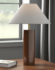 Canopy Walnut Wood Block Table Lamp