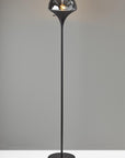 70" Black With Black Glass Shade