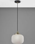 Striped Glass Glow Metal Pendant