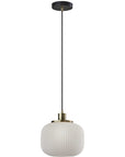 Striped Glass Glow Metal Pendant